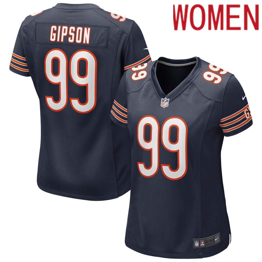 Women Chicago Bears 99 Trevis Gipson Nike Navy Game NFL Jersey